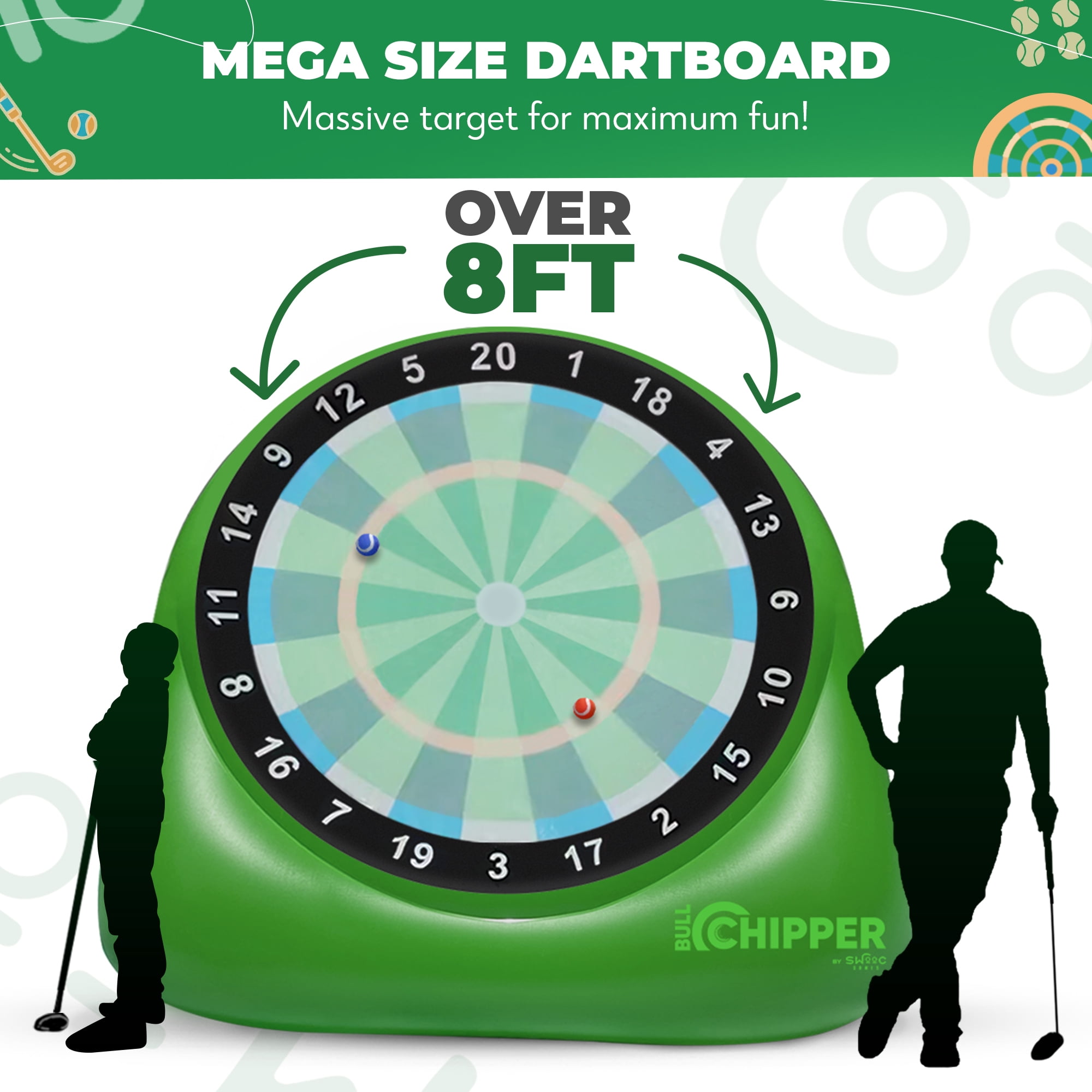 XL Bull Chipper™ | Giant Golf Darts w/ 10+ Golf Games and Air Pump