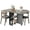 Charcoal Gray, variant on DSstyles Space-Saving Folding Dining Table with Drop Leaf and 2 Storage Racks-Perfect for Small Spaces and Versatile Collapsible Dinner Kitchen Office Desk or Extendable Dinning Room Furniture