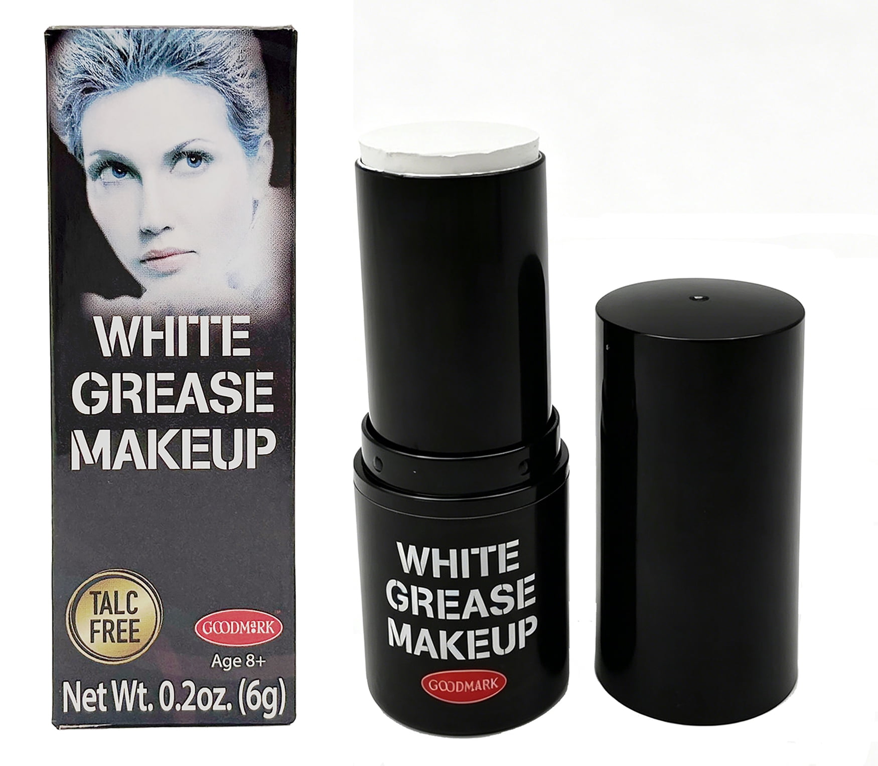 Grease Makeup, White, 0.2oz, Halloween Make-Up for Adults by Goodmark