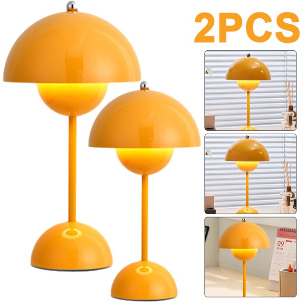 Lámpara Decorativa para Nocturna Táctil USB Retro Habitación Y Cafetería Color Amarillo 2 Uds.