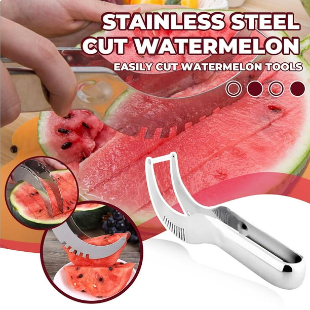 Cortador de sandía de acero inoxidable, 1 Uds., cuchillo descorazonador, herramientas de fruta, accesorios de cocina, Gadgets, cucharas de sandía