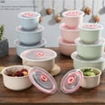 thumbnail image 4 of 3PCS Ceramic Nesting Bowls with Lids  Food Storage Containers  Kitchen Bowl Set  For Prep  Mixing and Serving  Microwave and Dishwasher Safe, 4 of 9