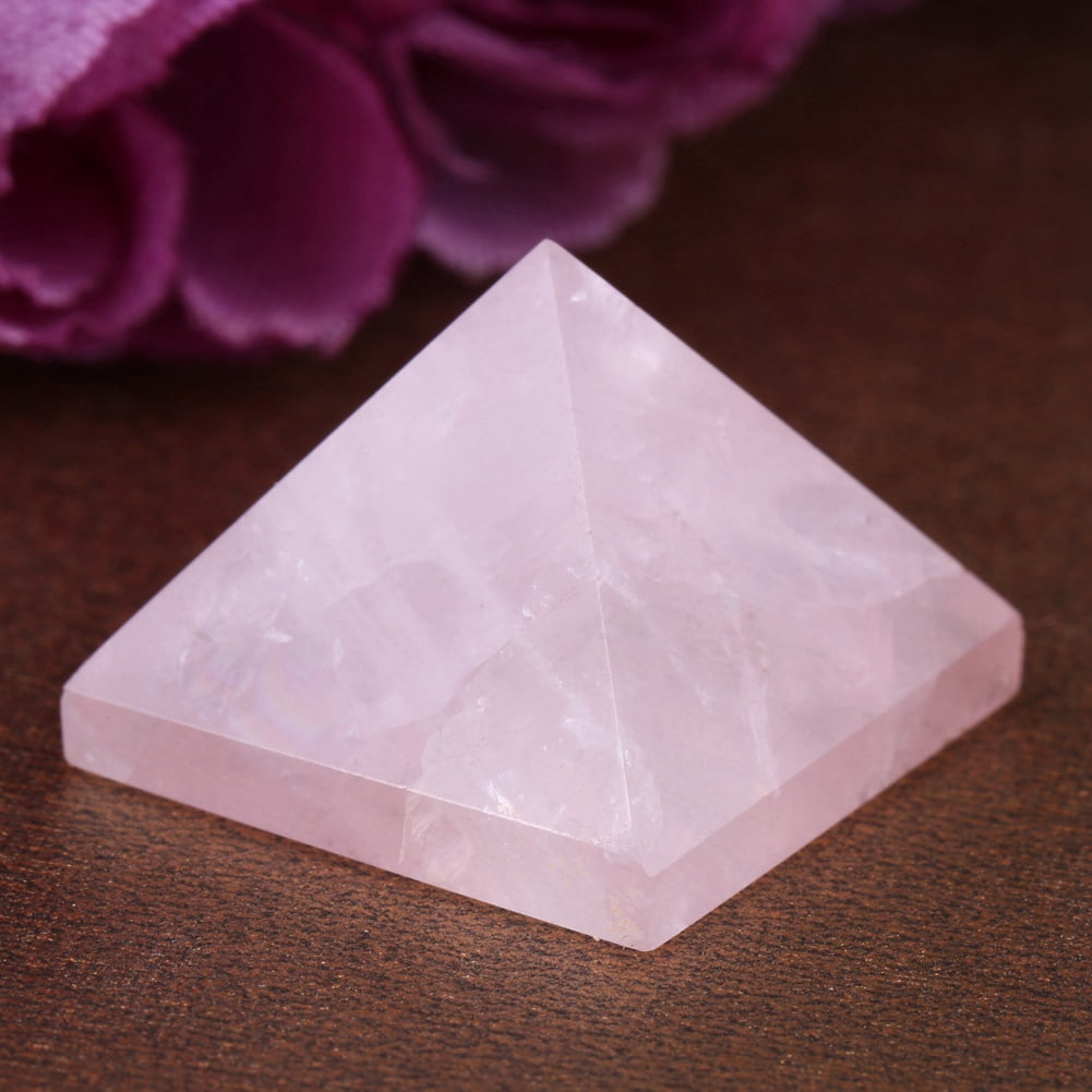 Garosa Pyramid Decoration, Crystal Pyramid, Pink For Luck In Life Paperweight Home Decoration Good Fortune