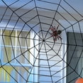 thumbnail image 3 of Halloween Large Spider Web Decoration, Round Spider Webs, Scary Haunted House Outdoor Wall Decor for Halloween Party Hanging Decorations Black 118in, 3 of 7