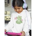 thumbnail image 2 of Cute Frog On Water Lily Hoodie Juniors -Image by Shutterstock,  Large, 2 of 4