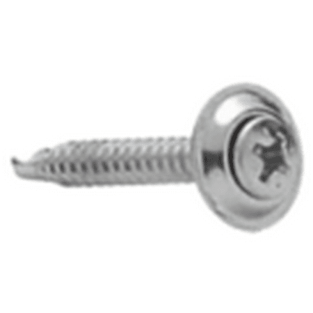 

CRL AV11452 Chrome 8 x 1-1/4 Oval Head Phillips Self-Drilling Screws with Countersunk Washers