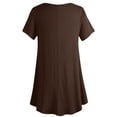 thumbnail image 2 of Made by Johnny Women's Tunic Top Casual T Shirt for Leggings S-5XL Plus Size M BROWN, 2 of 6