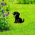 thumbnail image 2 of Siluetas de perros cachorros de arte de la corte, animales piadosos, decoraciones de jardín, tarjeta de jardín acrílica, perro hueco negro, decoración de jardín, silueta artística, 2 of 5