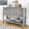 thumbnail image 4 of Harper & Bright Designs Console Table Buffet Sideboard Sofa Table with Four Storage Drawers Two Cabinets and Bottom Shelf, Antique Gray, 4 of 11