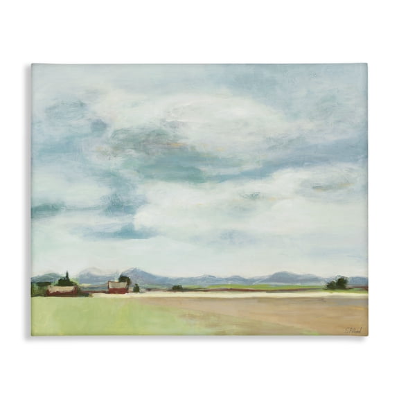 Stupell Industries Rustic Lodge Red Barn Landscape Blue Sky Canvas Art, 20 x 16, by Stacey Pollard