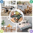 thumbnail image 4 of Pioneer Flower Floral Print Pattern Square Tablecloth,Waterproof Square Table Cover,Wipeable Spillproof Washable Table Cover for Home Kitchen Party Decor 42"X42"(107x107cm), 4 of 6