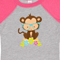 thumbnail image 4 of Inktastic Cute Monkey With Eyeglasses, Colorful Flowers Boys or Girls Baby Bodysuit, 4 of 5