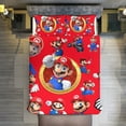 thumbnail image 7 of Mario Character 3 Piece Bedding Sets Decor Comforter Sets With One Duvet Cover Two Pillowcases, 7 of 7