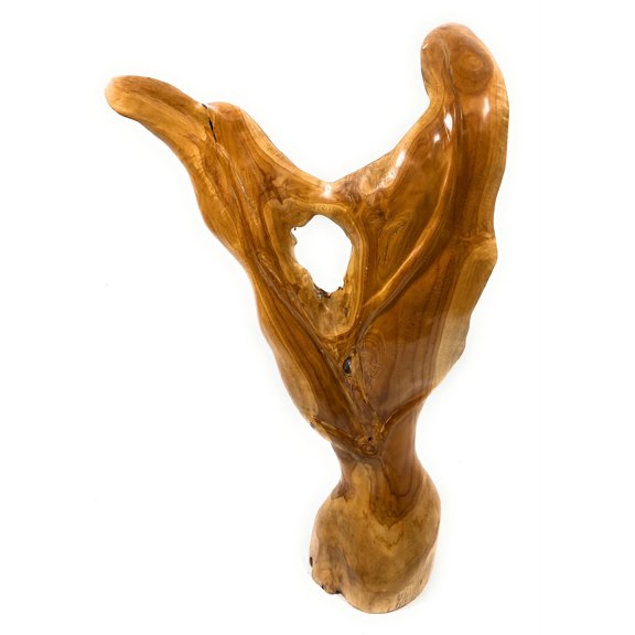 Elegant Carved Leaf on Stand 25" X 15" X 7" Teak Root - Centerpiece | #cin19l
