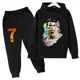 thumbnail image 3 of Conjunto de sudadera y pantalones deportivos para niños, conjunto de 2 piezas para niños y niñas, ropa para niños con estampado de avatar de Ronaldo, 3 of 5