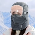 thumbnail image 3 of Mupvlun 2 In One Windproof Full Cover Outdoor Riding Winter Sports with Thermal Thick Hat and Protective Glasses for Skiing and Hiking Grey, 3 of 4