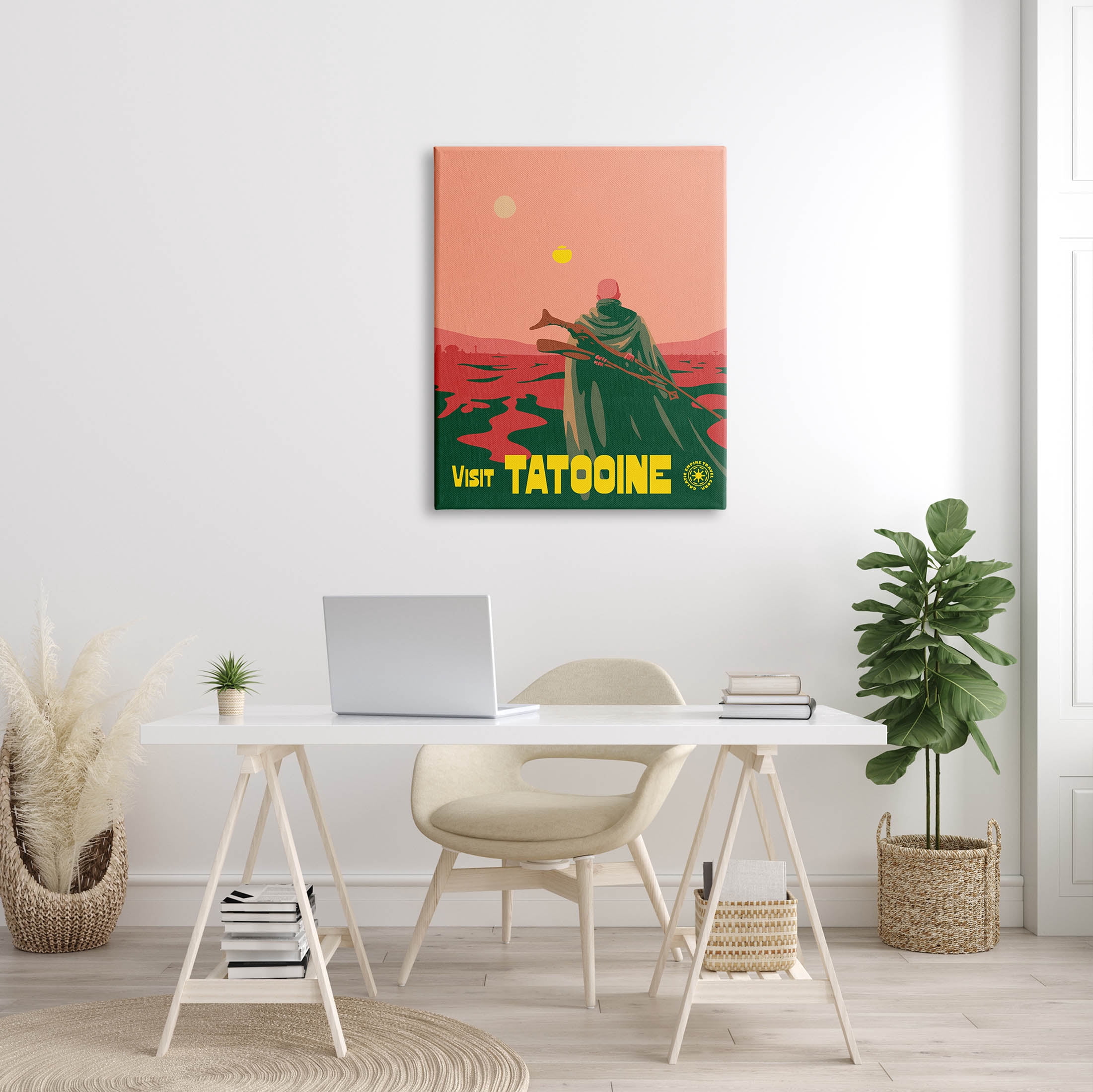 Stupell Industries Vast Tatooine Landscape Science Fiction Graphic Art Gallery Wrapped Canvas Print Wall Art, Design by Matheus Lopes Castro