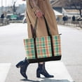thumbnail image 4 of FORMRS Laptop Tote Bag for Women with 15.6" Computer Compartments Handbag, Red Green Tartan Pattern, 4 of 7