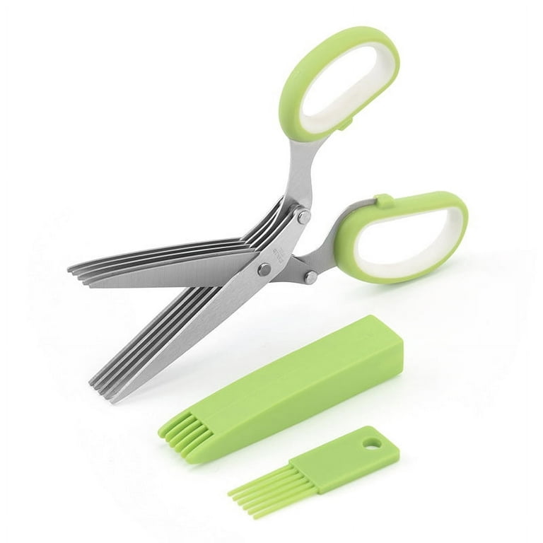 2pcs Herb Scissors, Multipurpose Kitchen Shears With 5 Stainless Steel  Blades, Sharp And Anti-rust Herb Scissors Set For Cutting Cilantro Onion  Salad