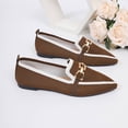 thumbnail image 6 of Bkhluea Women Knit Metal Buckle Ballet Flats Slip On Comfortable Footwear For Office Work Party Daily Casual Use, 6 of 7
