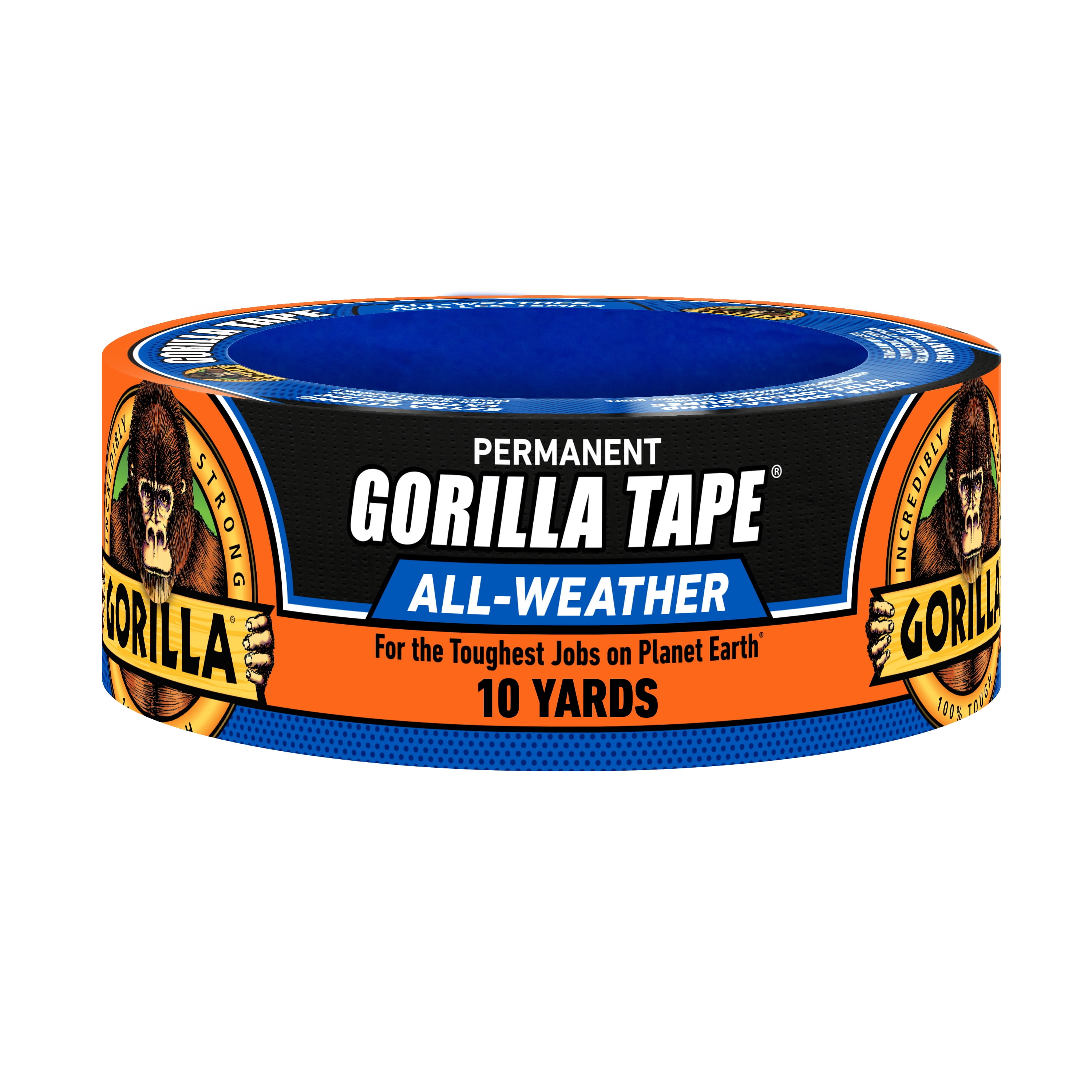 (6 pack) Gorilla Permanent All Weather Black Tape 1.88 in x 10 Yard