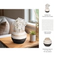 thumbnail image 3 of Textured Ceramic Striped Vase for Living Room Decor and Home Accents - Modern Decorative Flower Vase for Room, Bedroom, or Office Display - Ideal for House and Table Styling - 8", Tan & Ivory, 3 of 9