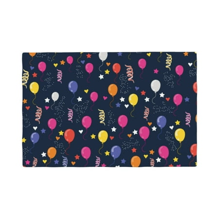 

Table Placemats Set of 4 - Colored Balloons 12x18 In Faux Linen Double Heat Resistant Place Mats Cloth Indoor/Outdoor Placemats Washable Table Mats for Dining Kitchen Party