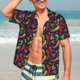 thumbnail image 5 of Lsque Red Chili pattern Hawaiian Shirt for Men, Unisex Summer Beach Casual Short Sleeve Button Down Shirts-Large, 5 of 9
