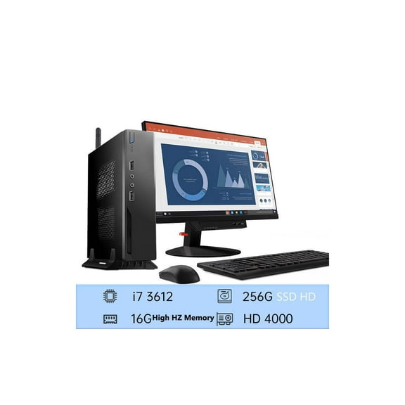 Micro Intel Micro Form Factor Desktop Computer, Intel i7-3612, 16GB DDR4, 256GB Solid State Drive, HD400 graphics card Windows 10 PC