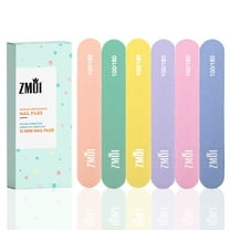 ZMOI Professional Mini Nail File – 12 Stylish - Practical Fingernail File Pack for Natural and Acrylic Nails 100/180 Emery Boards (Macaroon color)
