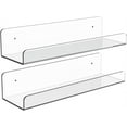 thumbnail image 4 of Clear Acrylic Floating Shelves Display Ledge, Wall Mounted Storage Shelf for Kitchen/Bathroom/Office,Invisible Kids Bookshelf and Spice Rack,12 Inch,Set of 6, 4 of 6