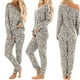 thumbnail image 2 of Gibobby Sudaderas de Forro Polar y Pantalones Conjuntos Estampado de Ocio Mujer 2 piezas Chándal Usar pantalones Traje de salón Usar Trajes y conjuntos de muj(Gris,CH), 2 of 5