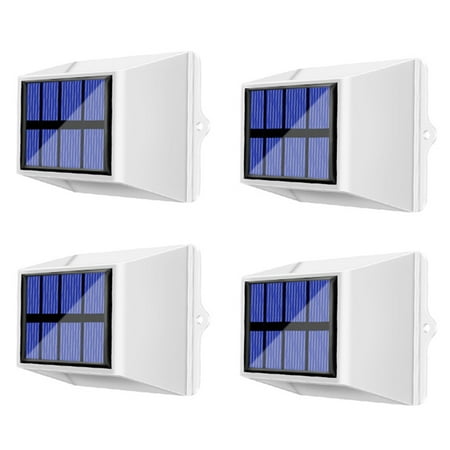 

LED Solar Lights Solar Fence Lamp Auto On/Off Mode 4Pcs White