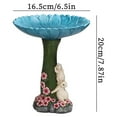 thumbnail image 4 of Bearachild Resin Bird Feeder Rabbit Frog Garden Sculptures Animals Bath Home Food Outdoor Bathing Statue Bowl Miniatures Decoración del hogar Numero 3 Bearachild HA045324-03, 4 of 6