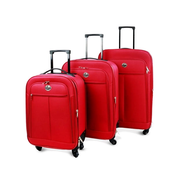 Juego De 3 Maletas Expandibles Check In MT184R 4 Ruedas Rojo