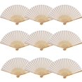 thumbnail image 4 of Hand Fan SL Crafts - Tela de seda imitada (bambú, 24 unidades), color crema, 4 of 5