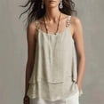 thumbnail image 2 of Frostluinai Débardeurs Fluides pour Femmes à Bretelles Spaghetti, Camisole de Superposition Décontractée d'Été Sans Manches à Col Ras du Cou, Chandails Grande Taille, Débardeur de Plage pour Vacances, 2 of 7