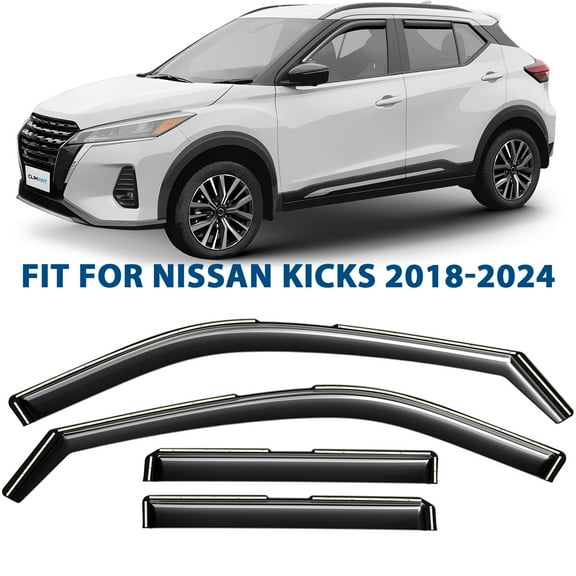 CLIM ART in-Channel Incredibly Durable Rain Guards for Nissan Kicks 2018-2024, Original Window Deflectors, Vent Window Visors, Vent Deflector, 4 pcs. - 619372
