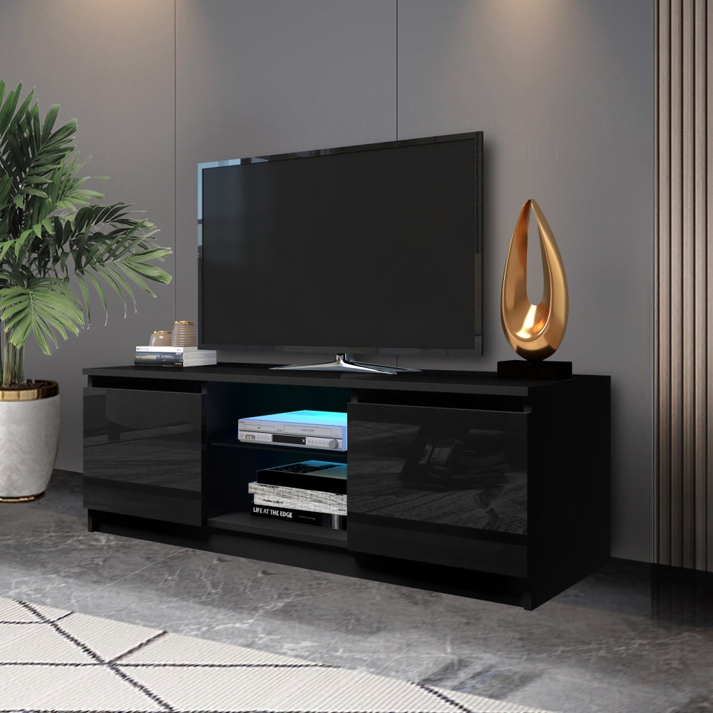 Modern Black TV with LED Lights for up to 55inch TVs, TV Base