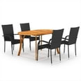 thumbnail image 1 of vidaXL 5 Piece Garden Dining Set Black, 1 of 5