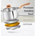 thumbnail image 2 of Système CS Ensemble de Casseroles en Acier Inoxydable, 1QT & 2QT & 3QT Casseroles avec Poignée en Bakélite Résistante à la Chaleur, Ensemble de Casseroles à Induction, 6 Pcs Casseroles en Acier Inoxydable, 2 of 8