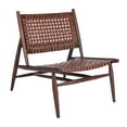 thumbnail image 4 of SAFAVIEH Soleil Modern Leather Woven Accent Chair, Brown/Cognac, 4 of 4