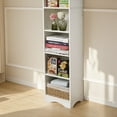 thumbnail image 6 of VECELO Tall Narrow Corner Bookcase, Enclosed Free-Standing Storage Cabinet with Adjustable Shelves, Anti-tilting Device and Dust-Free Organization, White, 6 of 9