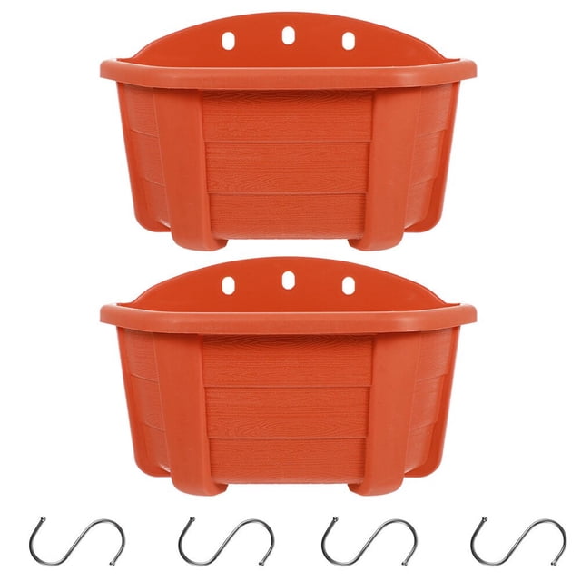 2 Sets Hanging Flower Pot Wall Hanging Flower Bucket Flowerpot with Hooks