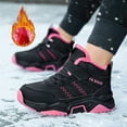 thumbnail image 2 of JAJAHO Boys Sneakers Hiking Ankle Boots Fuzzy Lining Winter Warm Athletic Strap Snow Boots For Kids Outdoor Adventure Trekking Versatile Shoes, 2 of 9
