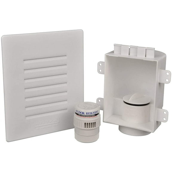 Studor 20381 Redi-Vent Air Admittance Valve with Recessed Box and Grill, White