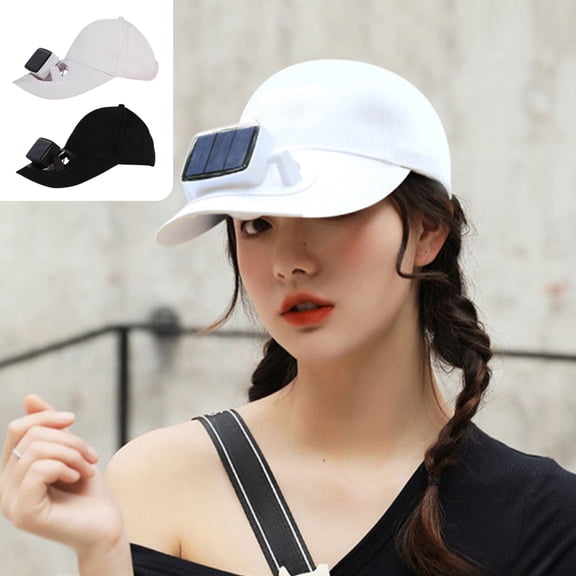 Solar Fan Hat Cotton Sun Hat with USB Charging Fan Adjustable Angle Detachable Cooling Cap for Travel Sports Outdoor Hiking Fishing by PALIFEUR