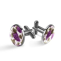 Grape Men's Stainless Steel Cufflinks for Dress Shirts - Formal Attire Essential