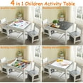 thumbnail image 4 of Kids Table and Chair Set, 3 in 1 Wooden Activity Table with Storage Drawer for Toddlers Drawing, Reading, Crafts, 2 in 1 Detachable Tabletop Table Set for Nursery, Playroom, 4 of 5