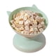 thumbnail image 3 of Cuenco alto para gatos con boca oblicua elevada para evitar caídas, cuenco elevado inclinado para alimentación de alimentos para gatos, perros pequeños y medianos, verde, 3 of 5